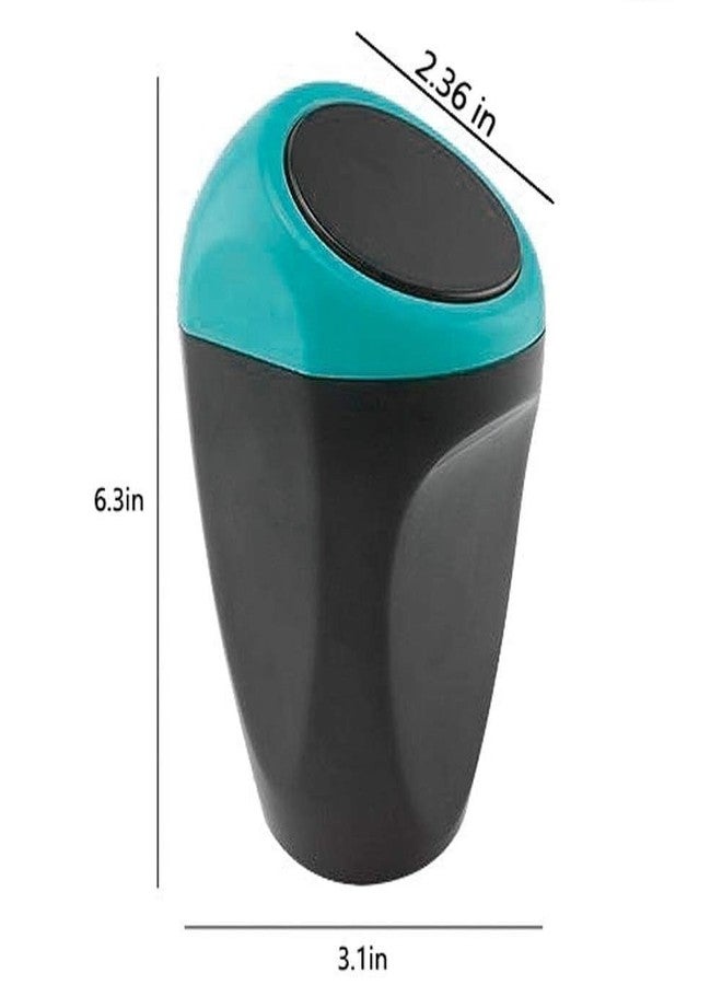 Storescent Mini Car Bustbin Can, Small Portable Trash Can with Lid, for Car Home Office (Pack of 2, Blue+Green) - Image 2